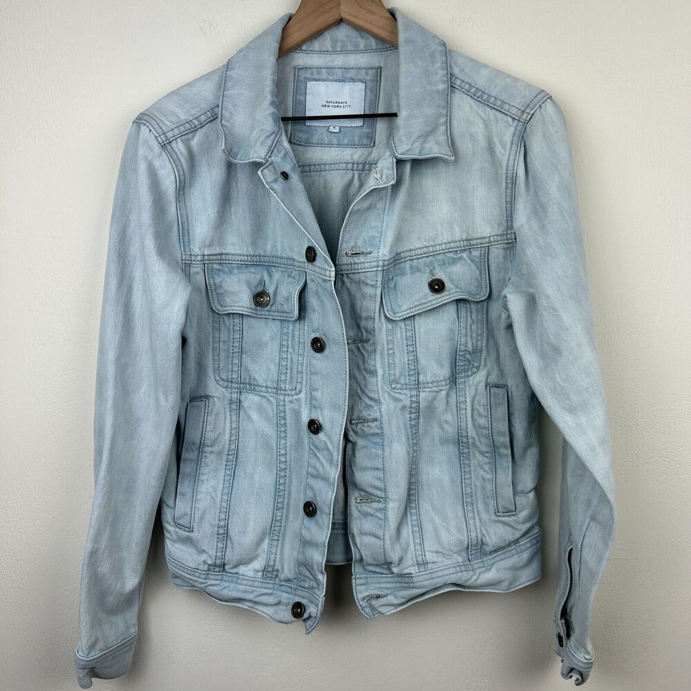 Saturdays New York City Denim Jacket Womens Small Blue Light Wash Jean Ladies
